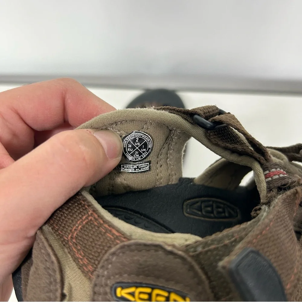 Keen Brown and Black Outdoor Sandals with Closed Toe Design